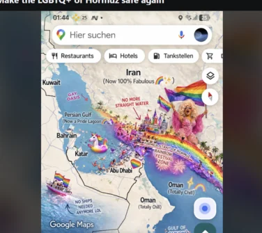 Edgy meme for Iran blocks the Strait of Hormuz (early 2026)