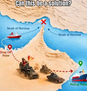 Funny meme for Iran blocks the Strait of Hormuz (early 2026)