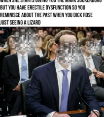 Edgy meme for Mark Zuckerberg’s 2018 congressional testimony